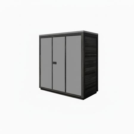 Bali M Gartensauna Limited Black Version mit Spiegelglas Thermoholz – Geräumige Außensauna für 3 Personen mit Elektroheizung, perfekt zum Entspannen im Garten