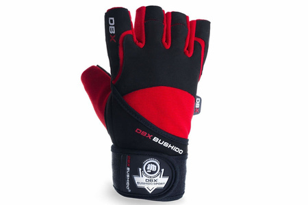 WG-161 - RĘKAWICZKI NA SIŁOWNIĘ - DO ĆWICZEŃ - Z DŁUGIM RZEPEM I SYSTEMEM GRIP-X - M