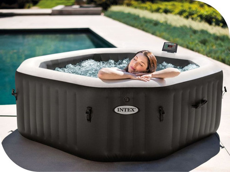 Inflatable Jacuzzi INTEX 28458 SPA for 4 People 180x71 cm with Hydromassage and Premium Accessories
