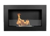 Biofireplace 650x400 Slim with glass – black, modern bioethanol fireplace