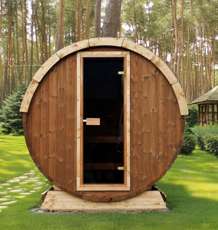 Außenterrassensauna Schwarze Osteredition + Eiswanne / Harvia Elektroofen oder WLAN-Ofen / Hochwertige skandinavische Fichte (Thermoholz) | Montagefertig | Für Familie und Freunde