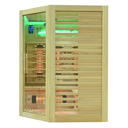 MO-RL3CST Sauna de infrarrojos con piedra de sal + turmalinas | Wellness | Relax | SPA | Madera Natural | Lista para Montar