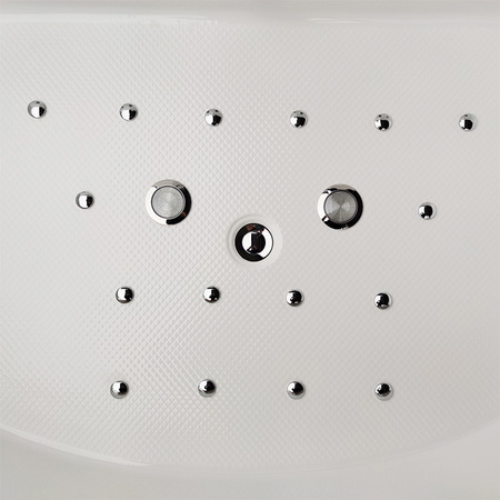 Whirlpool-Badewanne mit Heizung SUPREMA 664H 185×110 – geräumig für zwei Personen, weiß