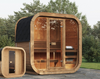 Sauna zewnętrzna Icon 125 dla 2-3 osób / Tylko ogrzewanie elektryczne / Wysokiej jakości ściana z Thermowood | Wellness | Relax | SPA | Naturalne Drewno | Drewno Thermo