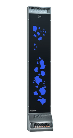Zirkulator für Saunen | Klimaanlage Saunum Base Solution Short | Anthrazit mit gemustertem Glas und blauen LED