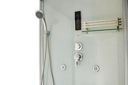 MO-1752W TRIO ESQUERDO canto, sauna seca, sauna a vapor e cabine de duche 180X110X223CM