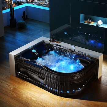 Hydromasážní vana VENEZIA 761 "Black Wave" levá 180×120 - luxusní relaxace v moderní podobě levá strana