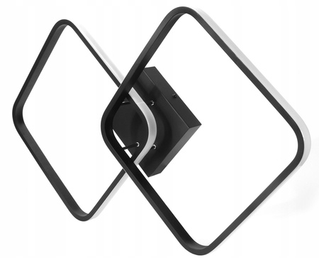 Decorative lamp 2 squares 42W black + remote control