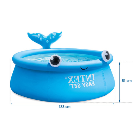 Piscină gonflabilă de grădină cu balenă extensibilă 183 x 51 cm