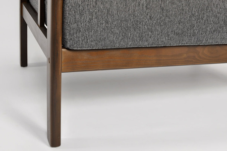 Дървен градински фотьойл EDEN тъмнокафяв/бежов | удобен градински фотьойл, модерен стил, за тераси и балкони