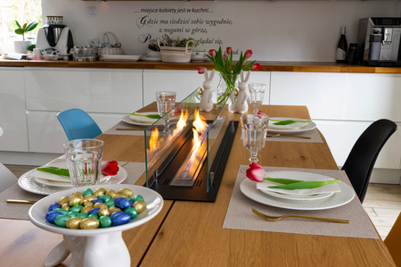 Vstavaný biokrb 100 cm – matná čierna so sklom | Moderná krbová vložka