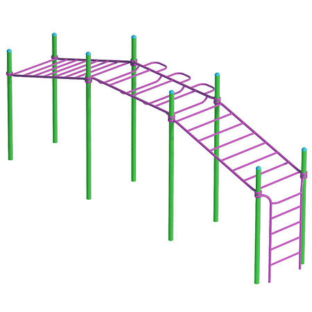 S833.3-UA Klettergerüst Monkey Bars | Außenspielplatz mit schwedischer Wand