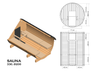 Sauna exterior EDA 330 – sauna premium espaciosa para 6–10 personas con estufa eléctrica o de leña, para armonía y cercanía con la naturaleza