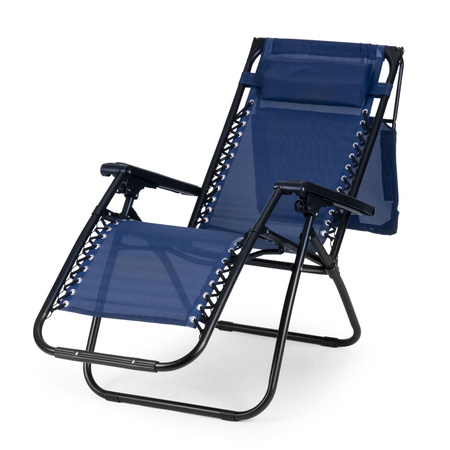 Beach Garden Lounger | Adjustable backrest with movable canopy for patio or balcony Beige/Grey/Blue | Garden furniture, relaxation, modern style