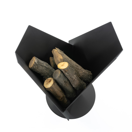 Raffineret bålsted til haven Y-FIRE QualitySPA — (3 mm stål, mat sort), „Vertikal ildskulptur”