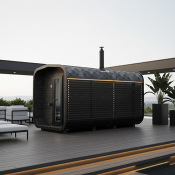 Sauna zewnętrzna luksusowa CUBE MODERNO PLUS - całoroczna do ogrodu