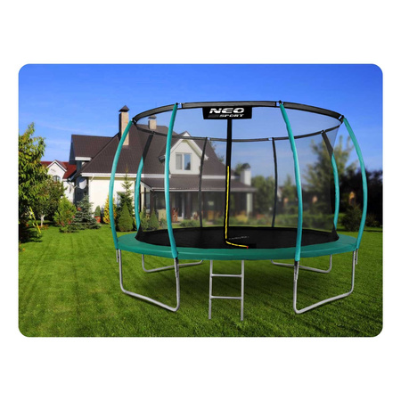Gartentrampolin 12ft/374cm mit Netz, Profilpfosten und Leiter Neo-Sport