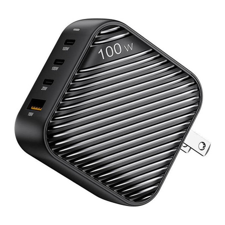 Φορτιστής δικτύου INVZI GanHub 3x USB-C + USB, 100W, EU/UK/AU/US (μαύρο)