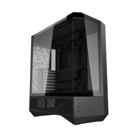 Carcasă pentru computer Darkflash DY460 (negru) + 4 ventilatoare ARGB