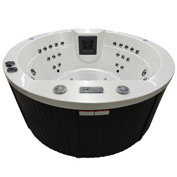 Bubbelbad voor buiten DELLA 916 witte parel, antraciet omkasting 170x170 cm – een luxe SPA in uw tuin