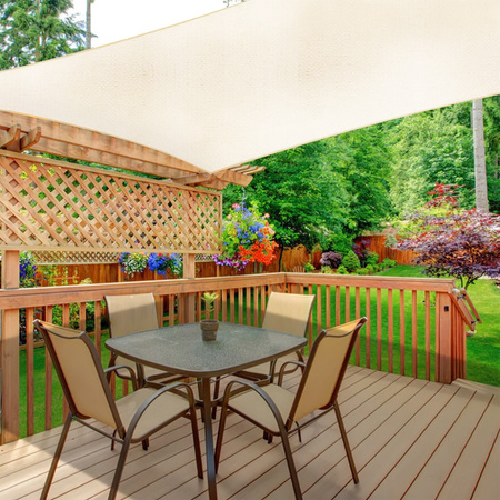 MultiGarden Waterproof Square Sun Shade Sail 5x5m Beige | Garden furniture, relaxation, modern style
