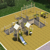 Žaidimų aikštelės komplektas - be stogo TE835-PE- Stilingas žaidimų aikštelės komplektas kaimo aplinkoje