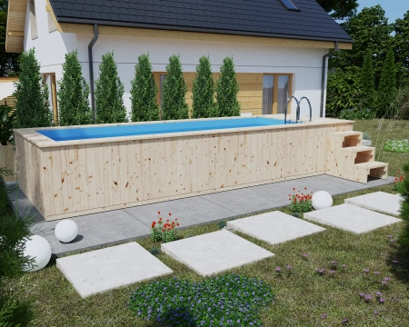 Piscina in legno con rivestimento in polipropilene 680x240 cm – una piscina da giardino moderna e resistente