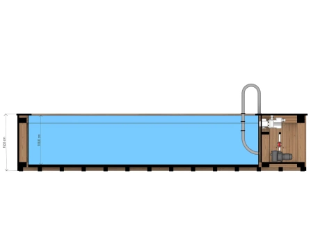 Bazin din lemn cu inserție din polipropilenă 580cm x 240cm (THERMO WOOD) - bazin de grădină modern, durabil