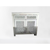  SZAFKA LUSTRZANA GLAMOUR Z KRYSZTAŁKAMI • 2 SZUFLADY + SZAFKA 2-DRZWIOWA • szkło + MDF • 80 × 80 × 40 cm