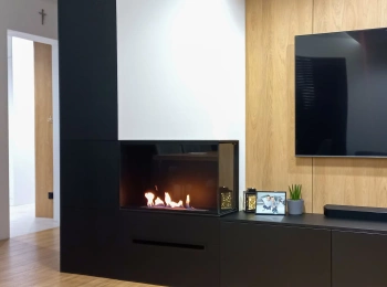 Colț încastrat la dreapta - BIO-EKO | Modern Smokeless Fireplace