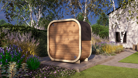 Outdoor sauna AMORA for 3-4 people with Harvia Vega sauna heater + free gifts | cosmetics + sauna accessories | Finnish sauna | Thermowood | thermally modified wood