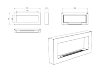 Cheminée bio suspendue BOX 900x400, noir texturé mat – une cheminée moderne sans conduit de cheminée