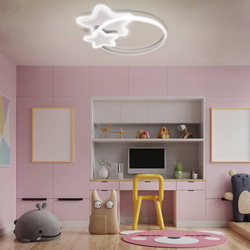 PLAFONNIER LED POUR ENFANTS ÉTOILES BLANCHES 60W + TÉLÉCOMMANDE DL-I05
