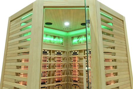 MO-RL3CST Sauna de infrarrojos con piedra de sal + turmalinas | Wellness | Relax | SPA | Madera Natural | Lista para Montar