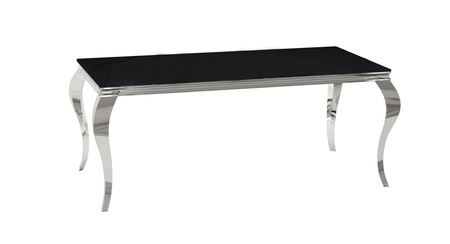 "Valentino" valgomojo stalas - modernus ir elegantiškas stalas iš nerūdijančio plieno ir grūdinto stiklo