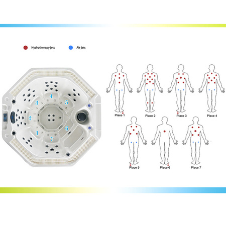 Dārza džakuzi SPA107 220x220 cm - luksusa spa vanna 6 personām