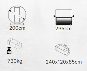EDA 235 градинска сауна - просторна сауна за 5-7 души с електрическа печка или печка на дърва, за релаксация и изключителен комфорт