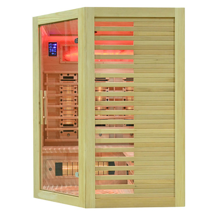 MO-RL3CST Sauna de infrarrojos con piedra de sal + turmalinas | Wellness | Relax | SPA | Madera Natural | Lista para Montar