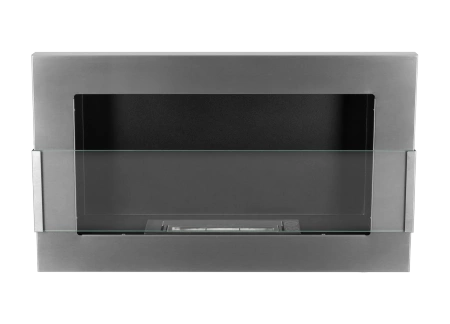 Wandhängender Biokamin mit Glas 650x400 – Edelstahl, Bioethanol-Kamin