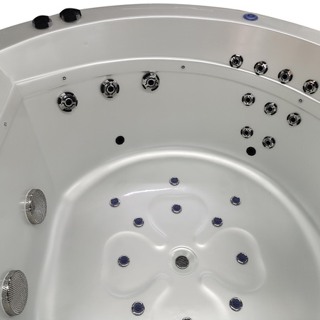 DELLA 916 balta perlamutra dārza virpuļvanna, antracīta korpuss 170x170 cm - luksusa spa dārzā