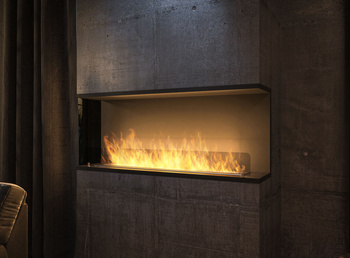 Aesthetic bioethanol fireplace Inside C1200 v2 — minimalist built‑in fireplace for a recess (3 l, 1000 mm burner)