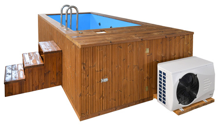 Premium spa medence jacuzzival 485x235 cm - luxus kerti medence pezsgőfürdővel