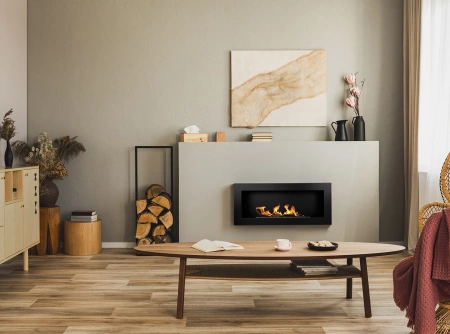 Biopejs 900x400 Sort Strukturel - Moderne Bioethanol Pejs uden Skorsten