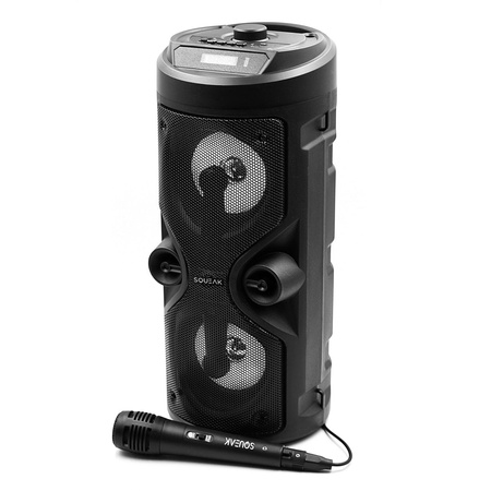 SQUEAK Harmony SQ1004 Bluetooth 5.0 EDR Lautsprecher mit Karaoke - 40W, USB, microSD, wiederaufladbar, LED