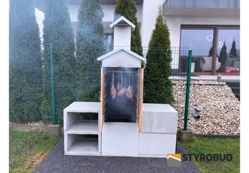 HELIOS grill koos suitsukambriga - vastupidav betoonkonstruktsioon 2in1