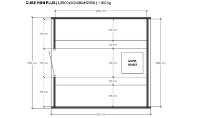Moderna sauna de jardín CUBE MINI PLUS – exterior con función de relajación