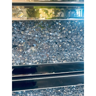 KRISTALI STEKLENA KOMODA SODOBNA KOMPAKTNA MDF 90×80×40