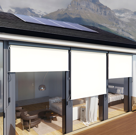 Persiana Vertical Markiza Beige MultiGarden – Enrollable con manivela | Balcón, Terraza, Pérgola