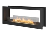 High-performance double-sided built-in bioethanol fireplace 2 SIDE 1200 – tunnel, black, Antisol glass
