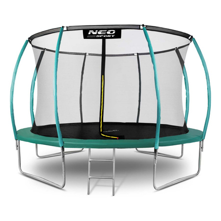 Hagetrampolin 14ft/435cm med nett, profilerte stolper og stige Neo-Sport